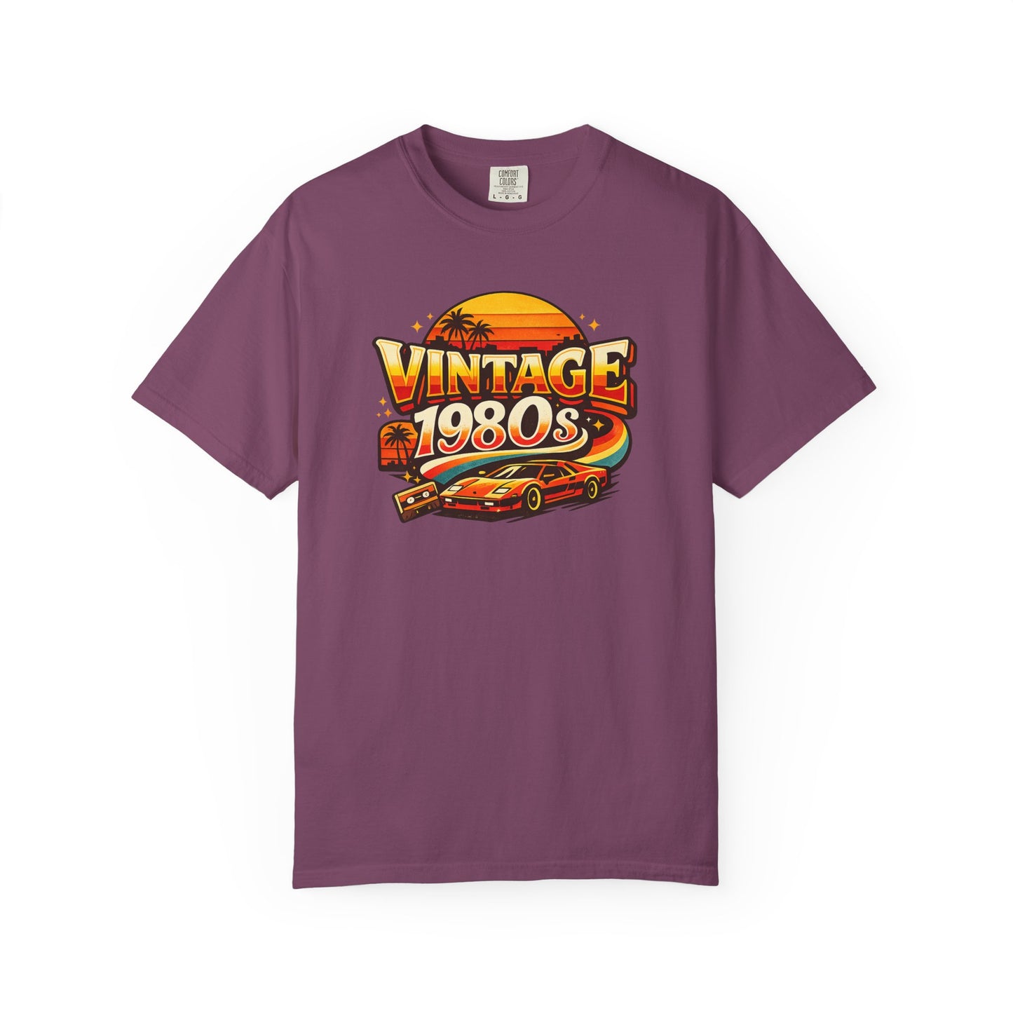 Vintage 1980s Retro Sports Car T-Shirt | Sunset Palm Beach Nostalgia