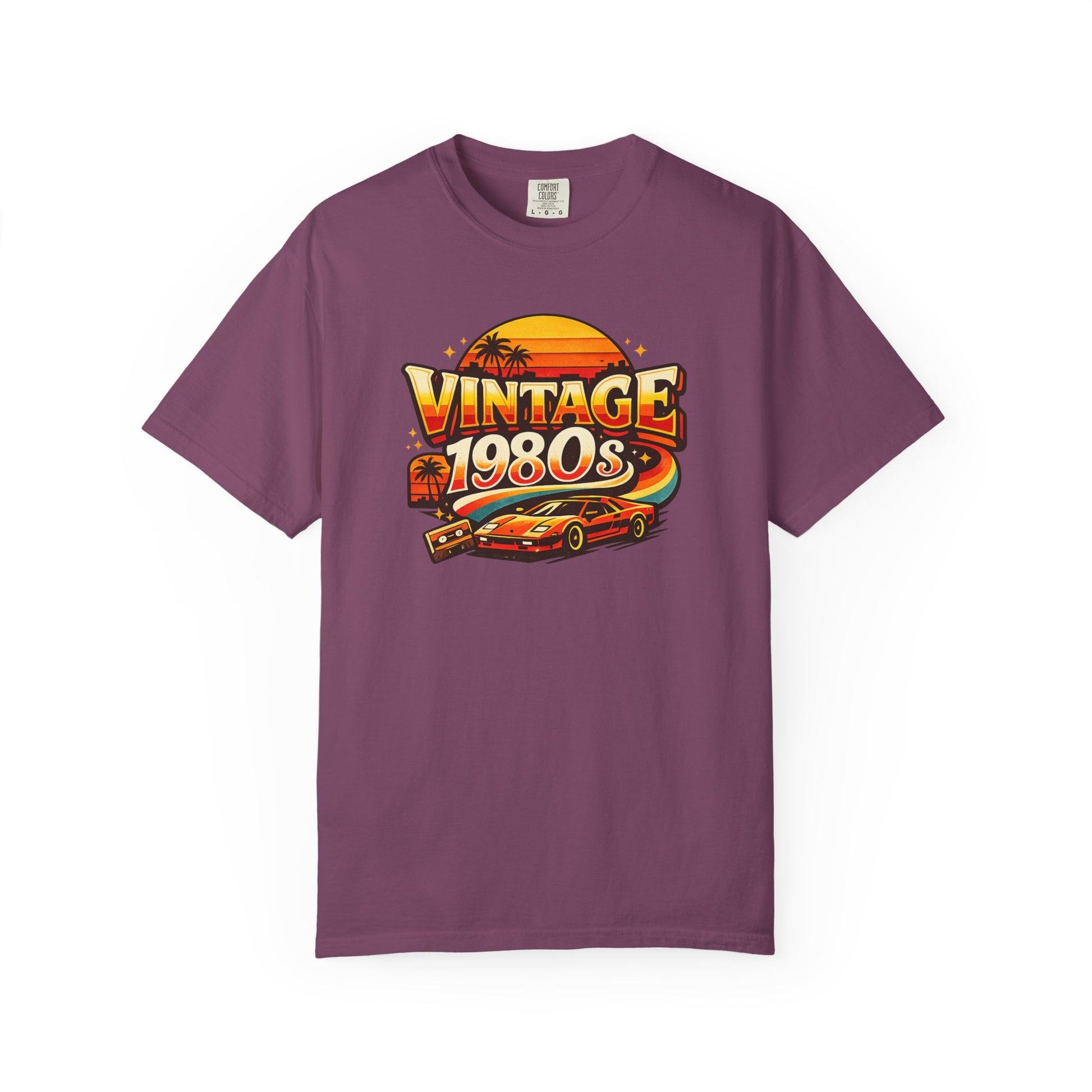 Vintage 1980s Retro Sports Car T-Shirt | Sunset Palm Beach Nostalgia