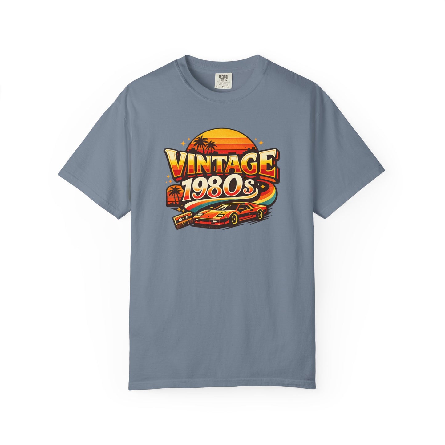 Vintage 1980s Retro Sports Car T-Shirt | Sunset Palm Beach Nostalgia
