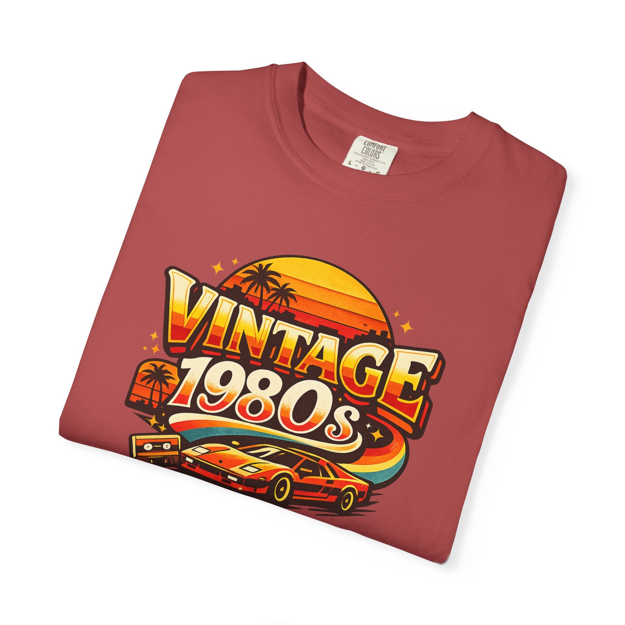 Vintage 1980s Retro Sports Car T-Shirt | Sunset Palm Beach Nostalgia