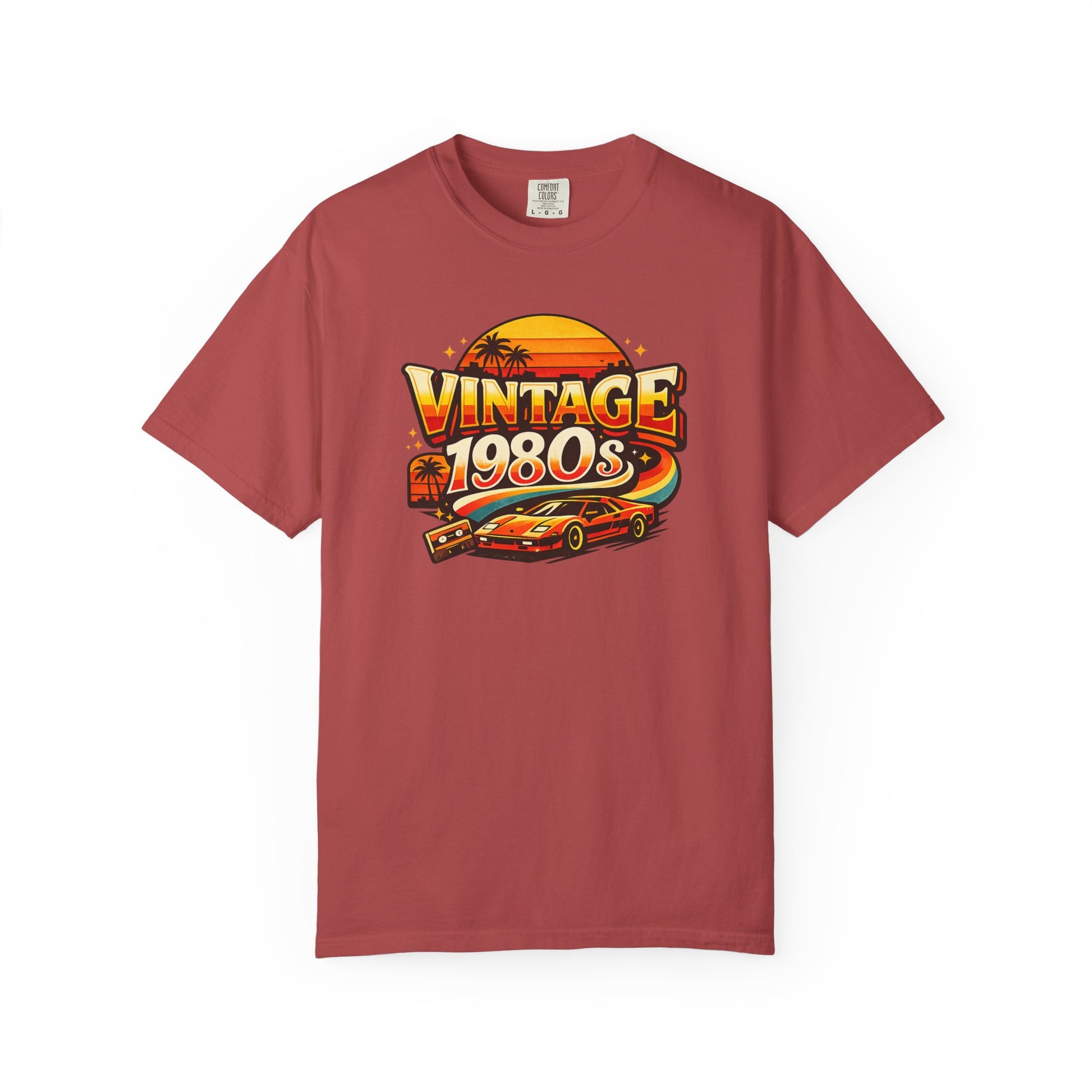 Vintage 1980s Retro Sports Car T-Shirt | Sunset Palm Beach Nostalgia