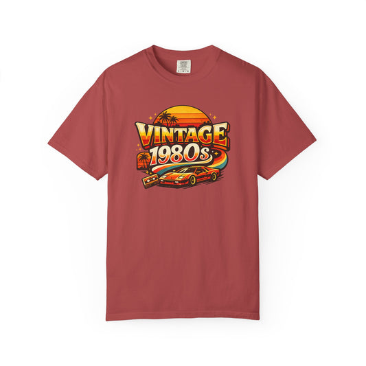 Vintage 1980s Retro Sports Car T-Shirt | Sunset Palm Beach Nostalgia