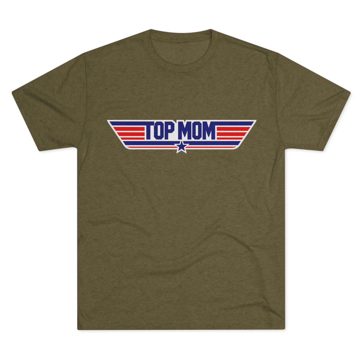 Top Mom Retro Aviation Logo Tee | Patriotic Star Stripes Mom Shirt