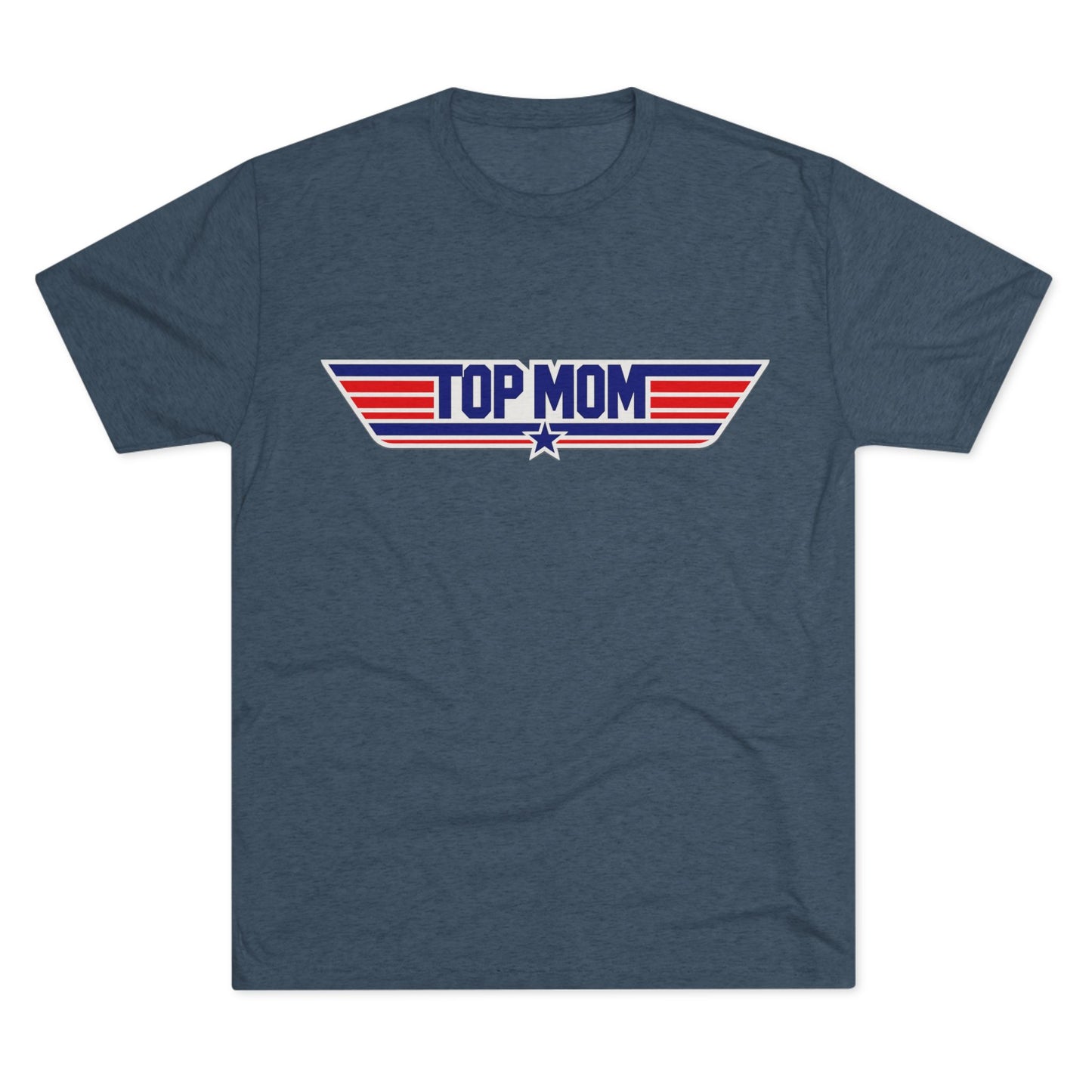 Top Mom Retro Aviation Logo Tee | Patriotic Star Stripes Mom Shirt