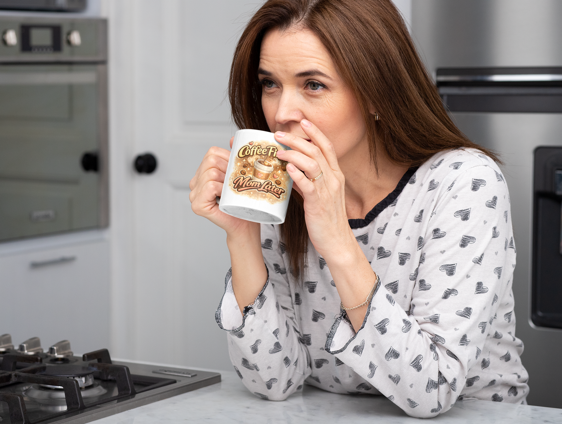 Coffee First Mom Later Ceramic Mug