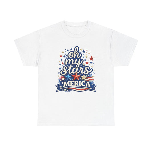 Oh My Stars 'Merica T-Shirt | Patriotic 4th of July Stars and Stripes Tee