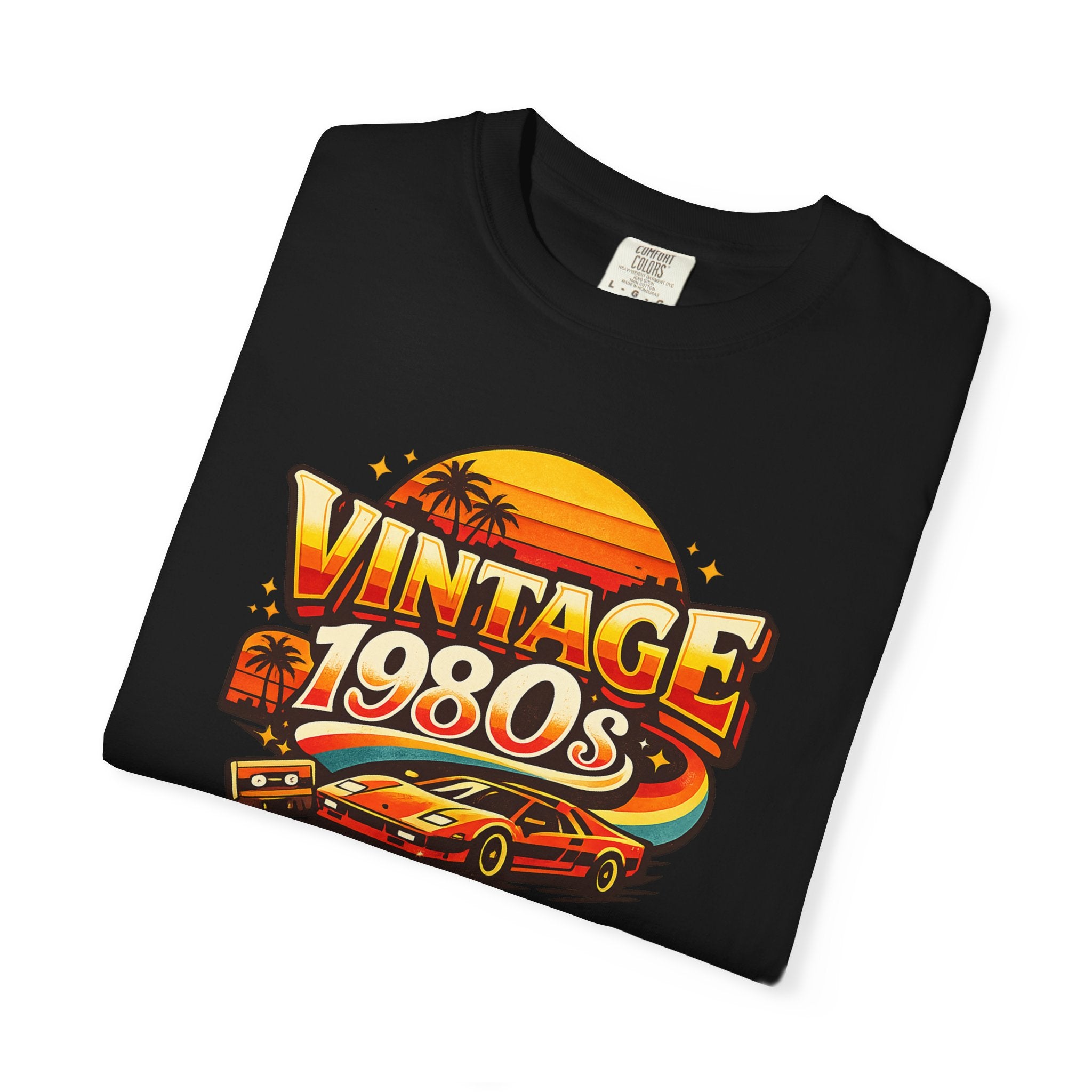 Vintage 1980s Retro Sports Car T-Shirt | Sunset Palm Beach Nostalgia