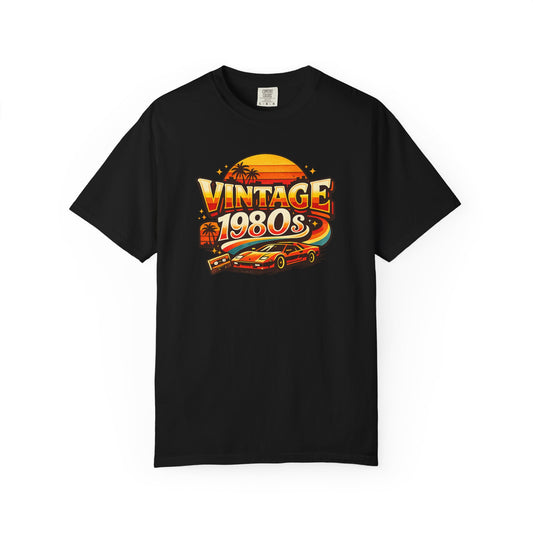 Vintage 1980s Retro Sports Car T-Shirt | Sunset Palm Beach Nostalgia