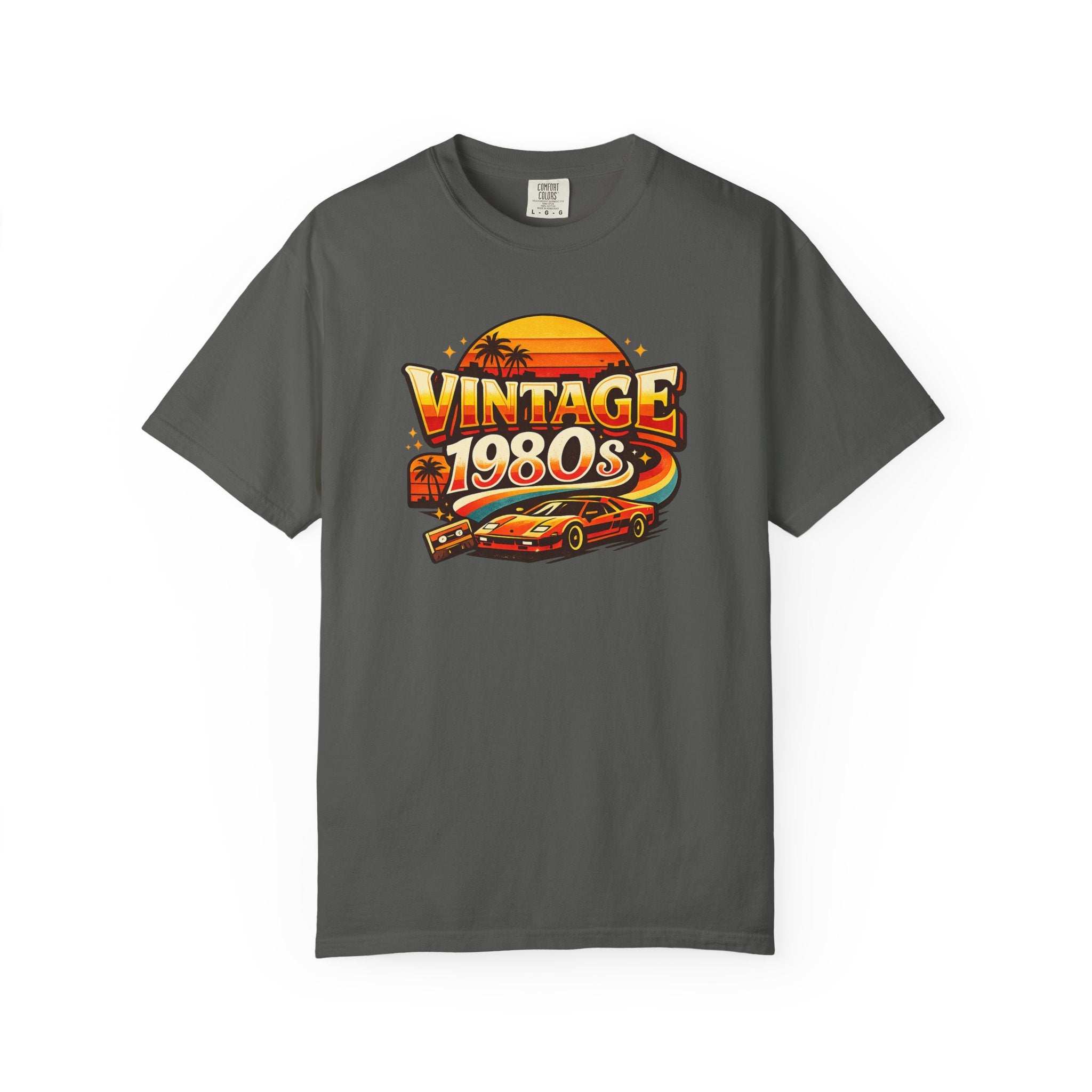 Vintage 1980s Retro Sports Car T-Shirt | Sunset Palm Beach Nostalgia
