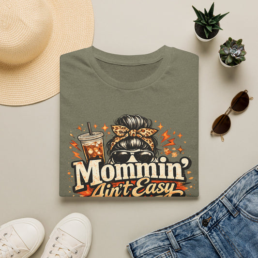 Mommin' Ain't Easy Send Help T-Shirt | Messy Bun Coffee Mom