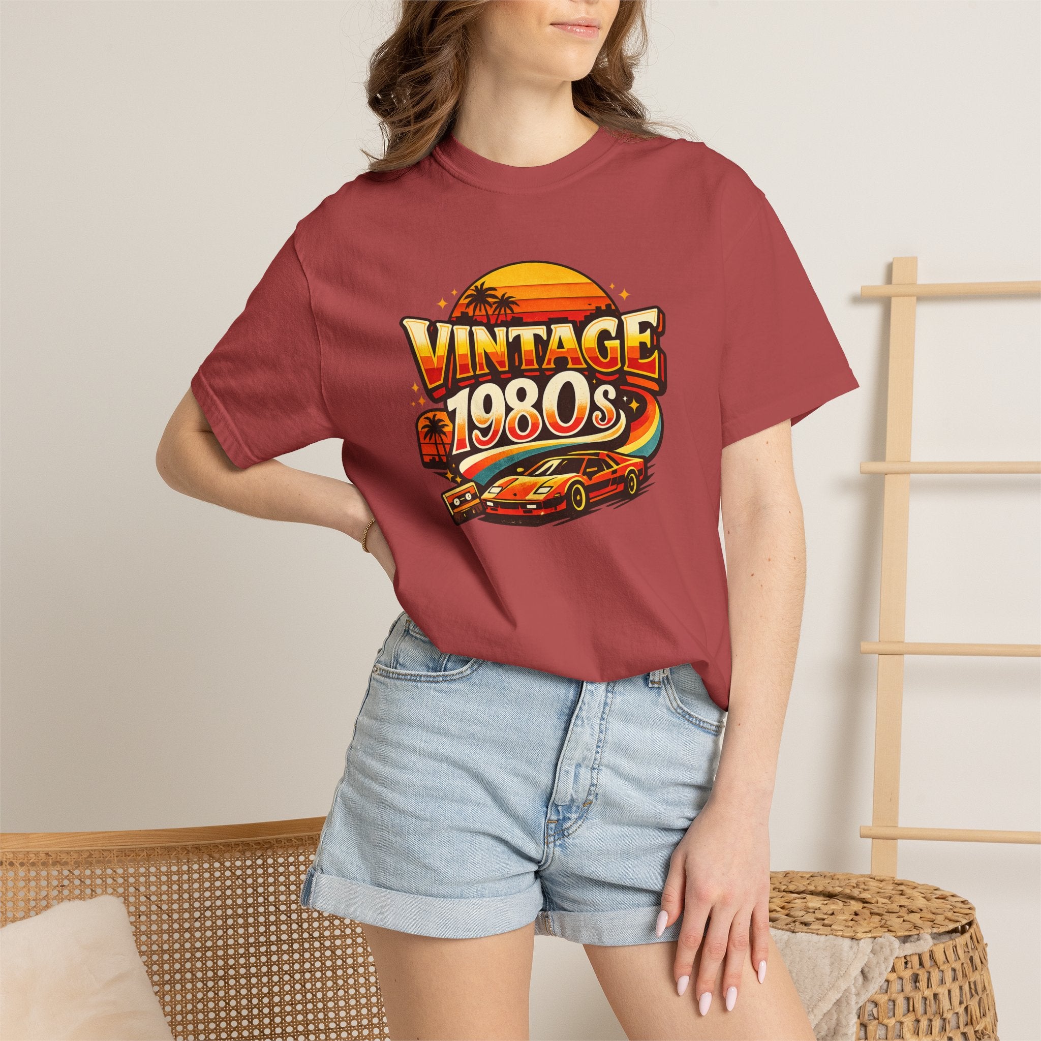 Vintage 1980s Retro Sports Car T-Shirt | Sunset Palm Beach Nostalgia