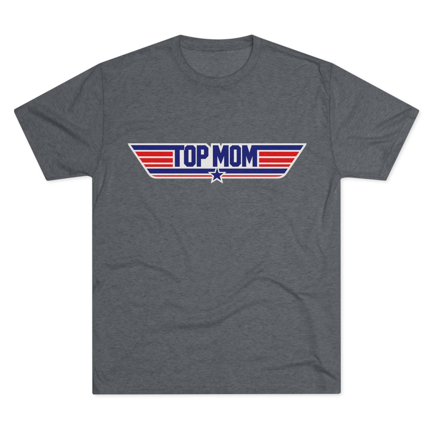 Top Mom Retro Aviation Logo Tee | Patriotic Star Stripes Mom Shirt