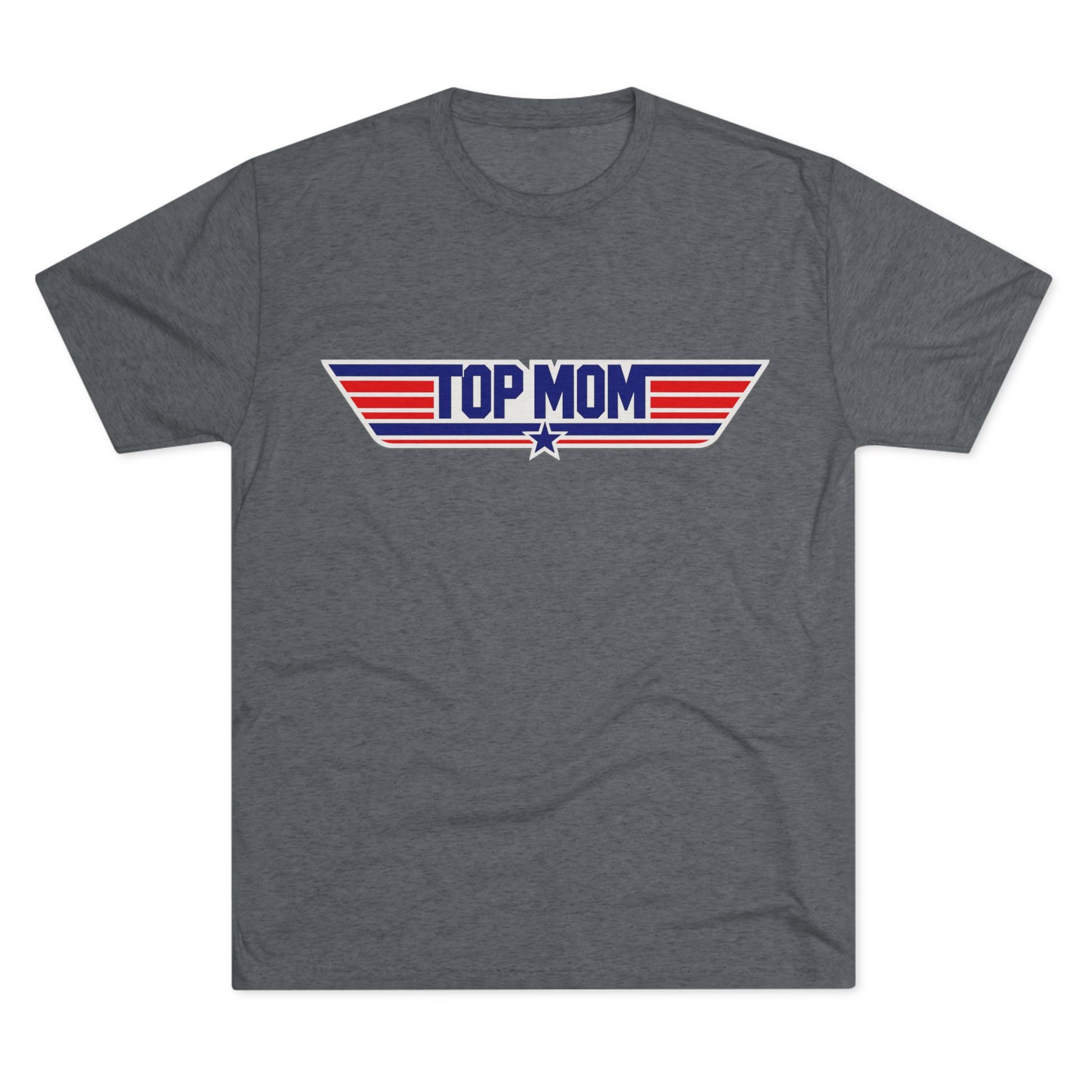 Top Mom Retro Aviation Logo Tee | Patriotic Star Stripes Mom Shirt