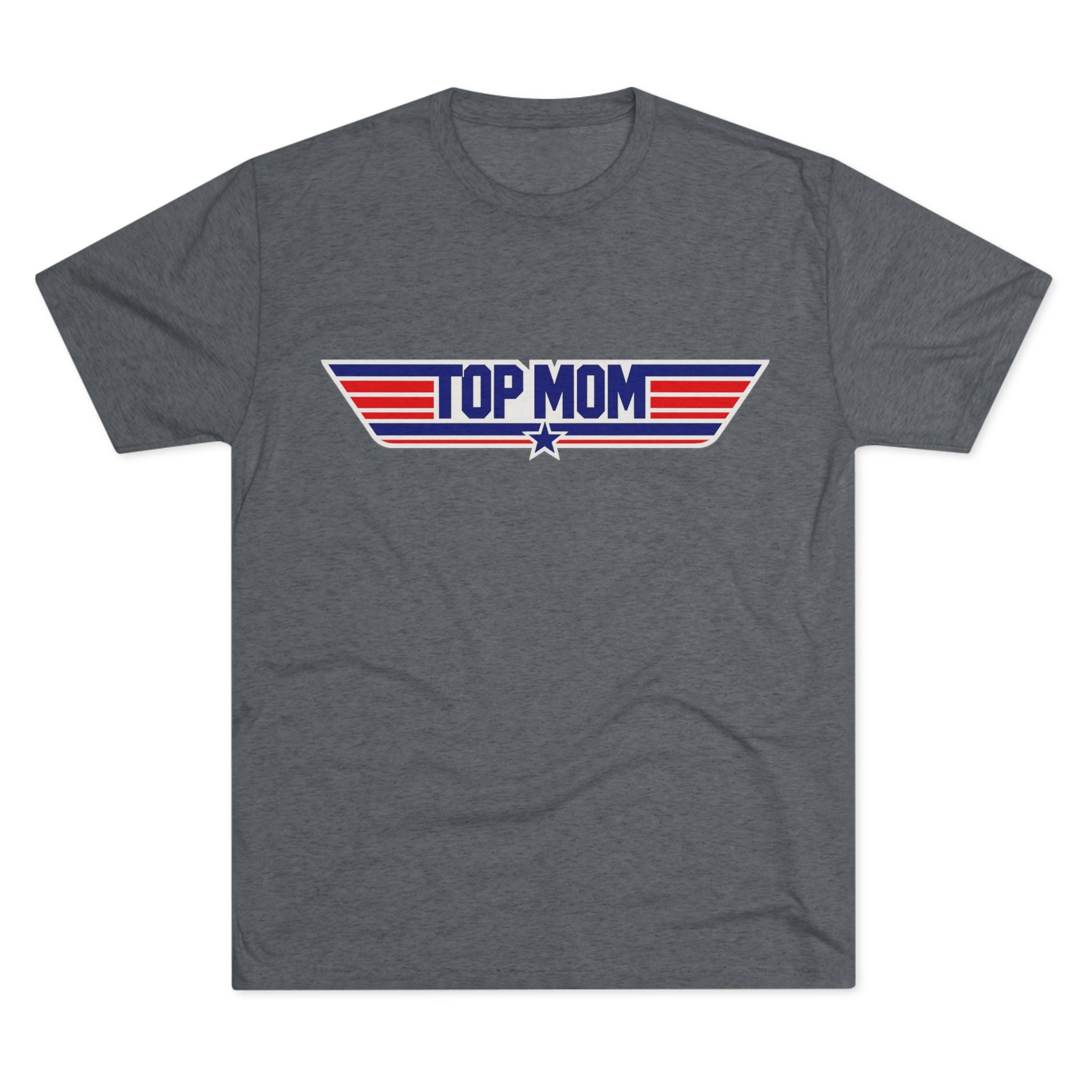 Top Mom Retro Aviation Logo Tee | Patriotic Star Stripes Mom Shirt