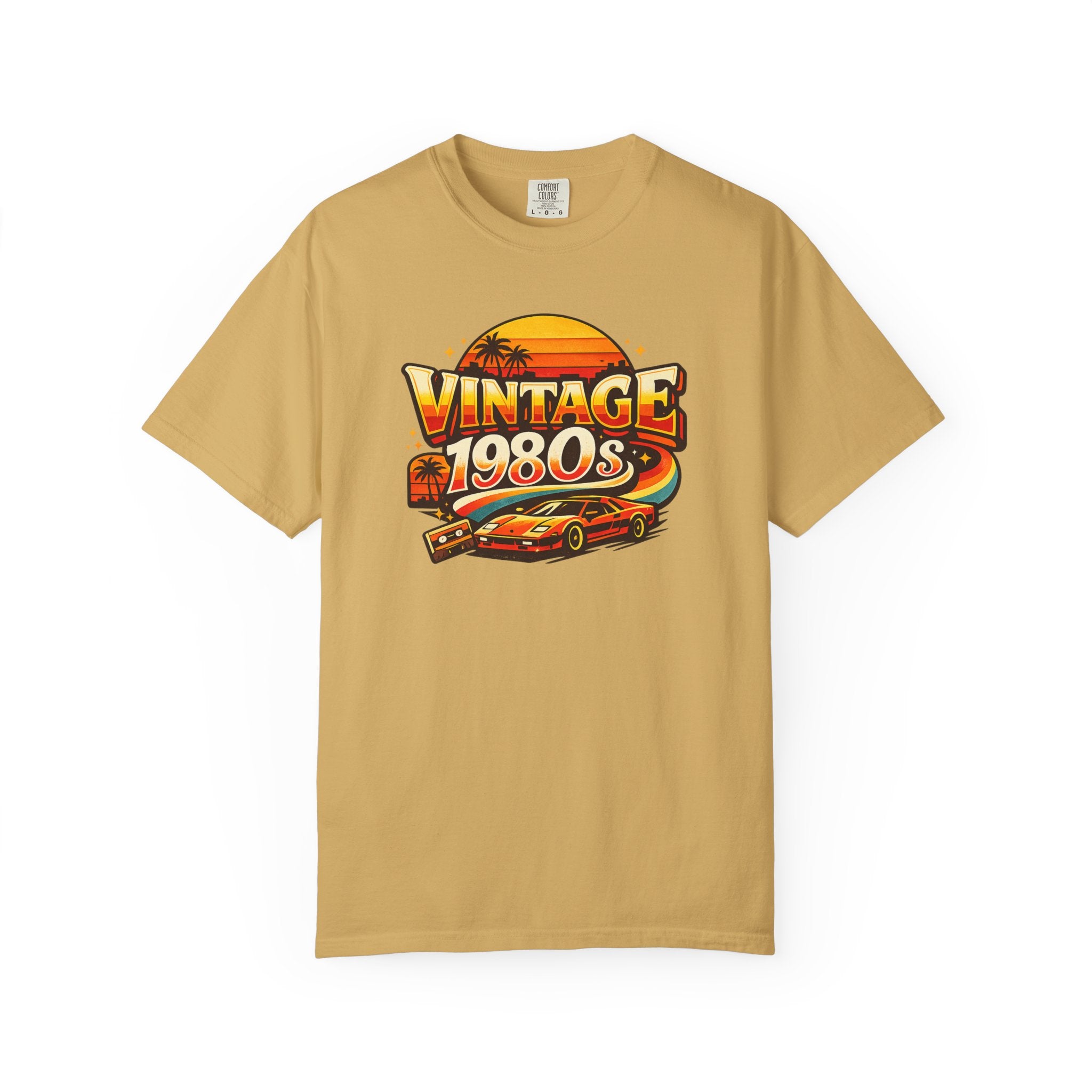 Vintage 1980s Retro Sports Car T-Shirt | Sunset Palm Beach Nostalgia