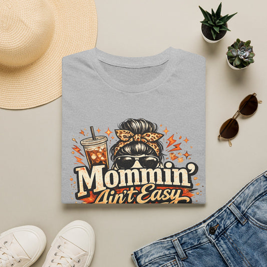 Mommin' Ain't Easy Send Help T-Shirt | Messy Bun Coffee Mom