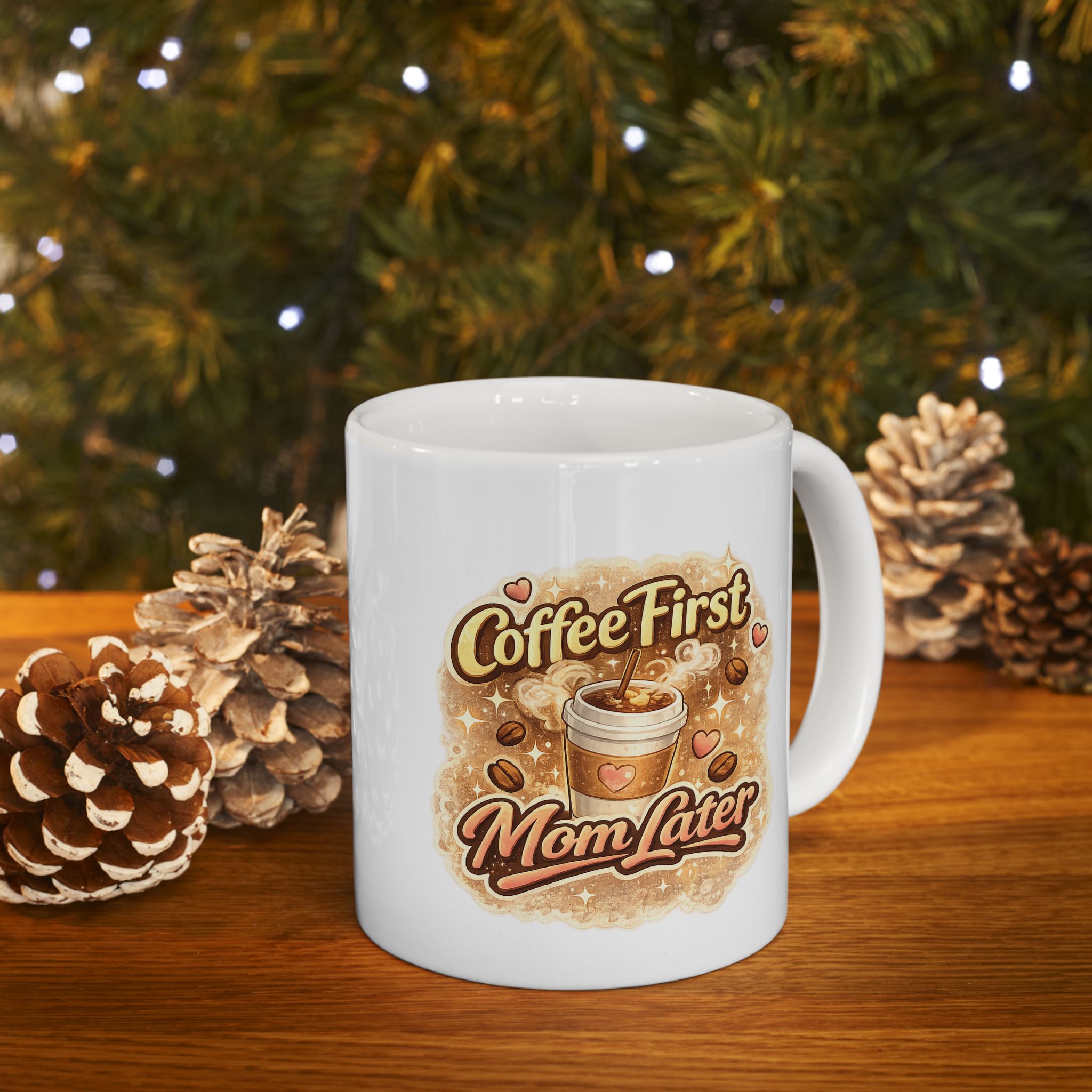 Coffee First Mom Later Ceramic Mug