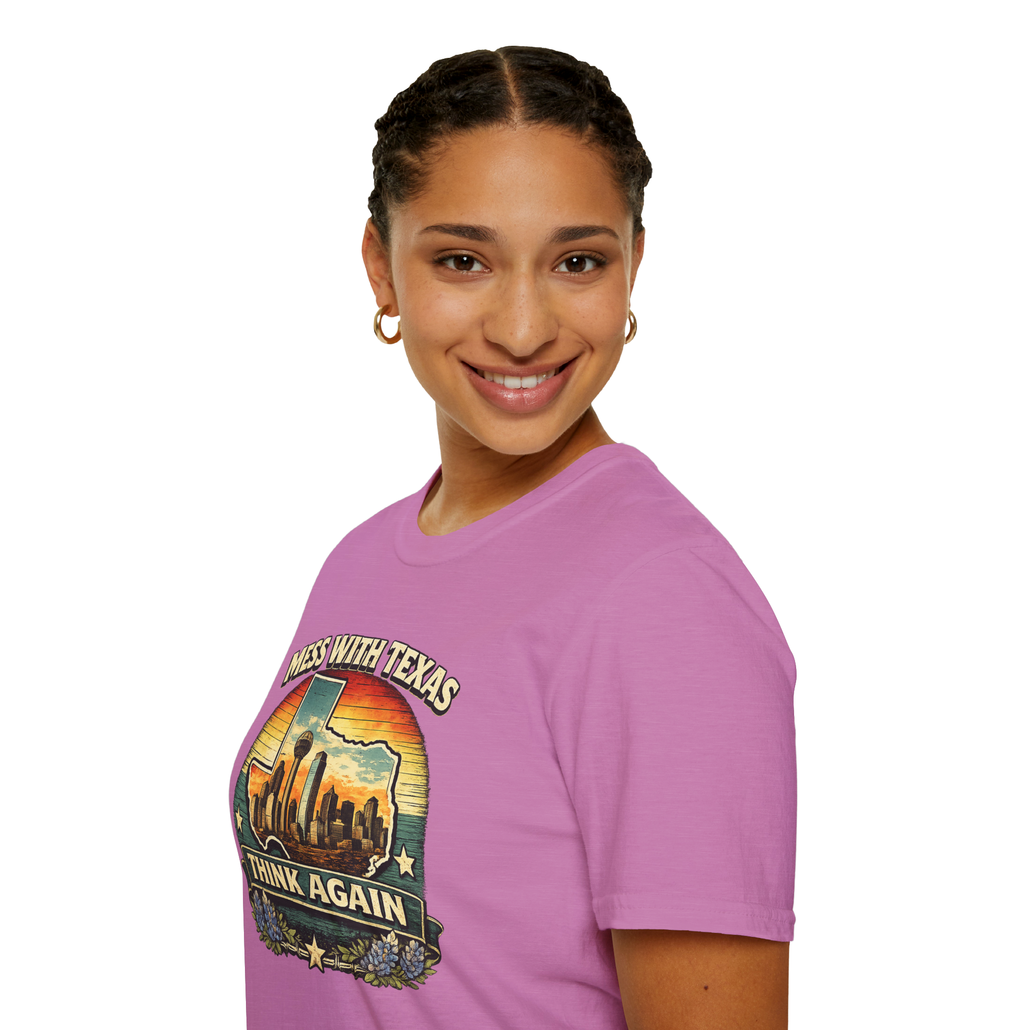 Mess With Texas Think Again Tee Shirt | Texas Skyline Graphic Tee