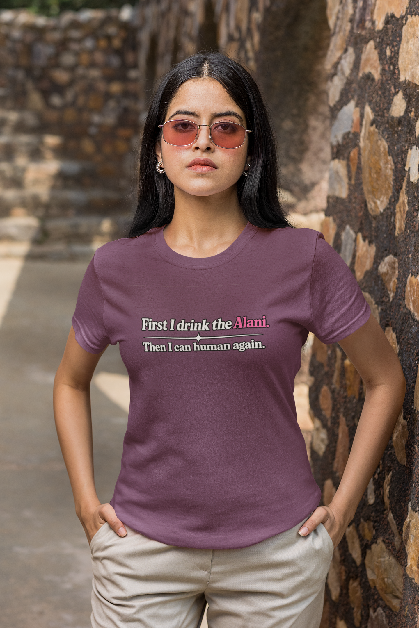 First I Drink the Alani Women's Graphic Shirt | Humor Tee