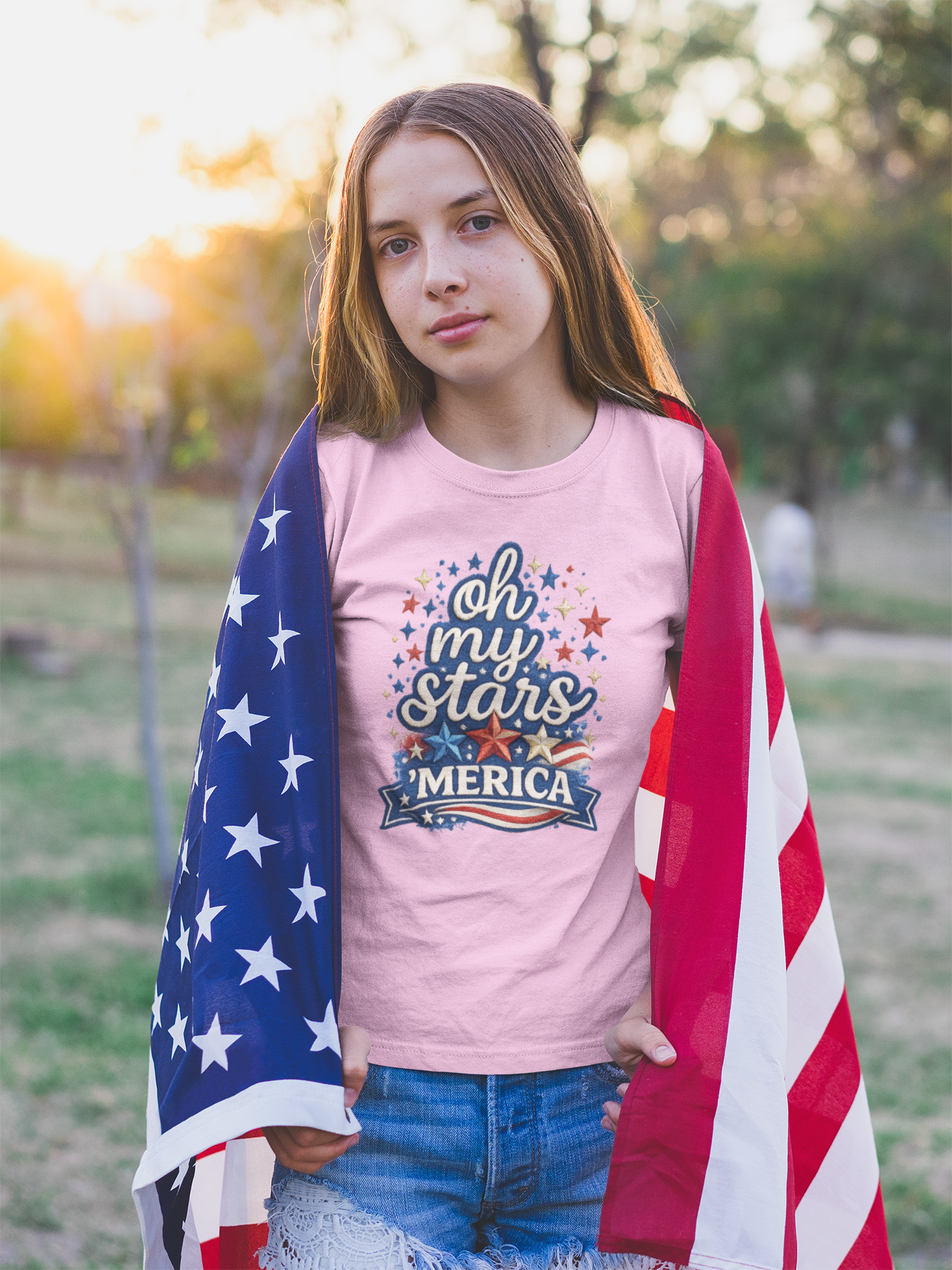 Oh My Stars 'Merica T-Shirt | Patriotic 4th of July Stars and Stripes Tee