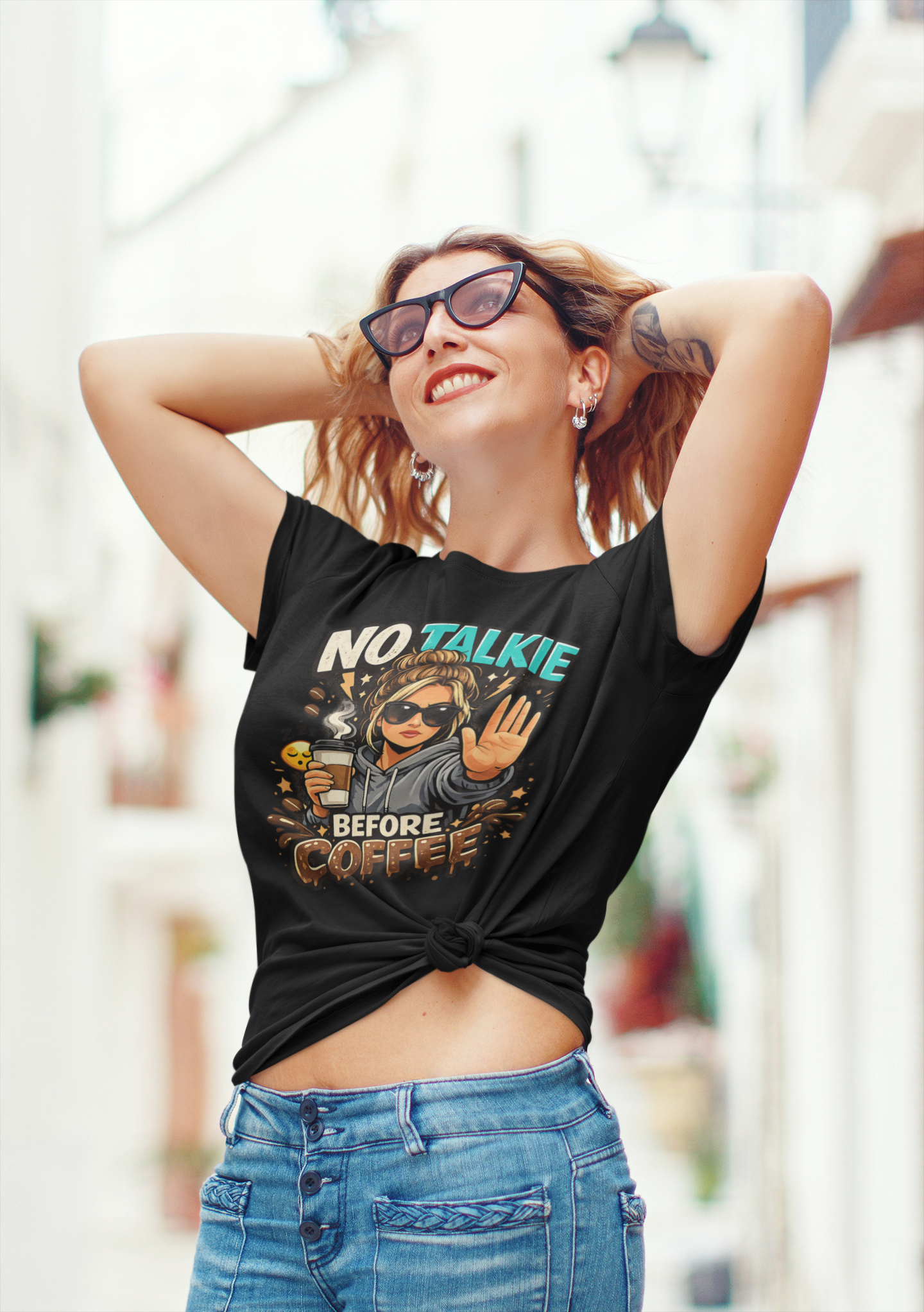 No Talkie Before Coffee T-Shirt | Funny Coffee Shirt for Women