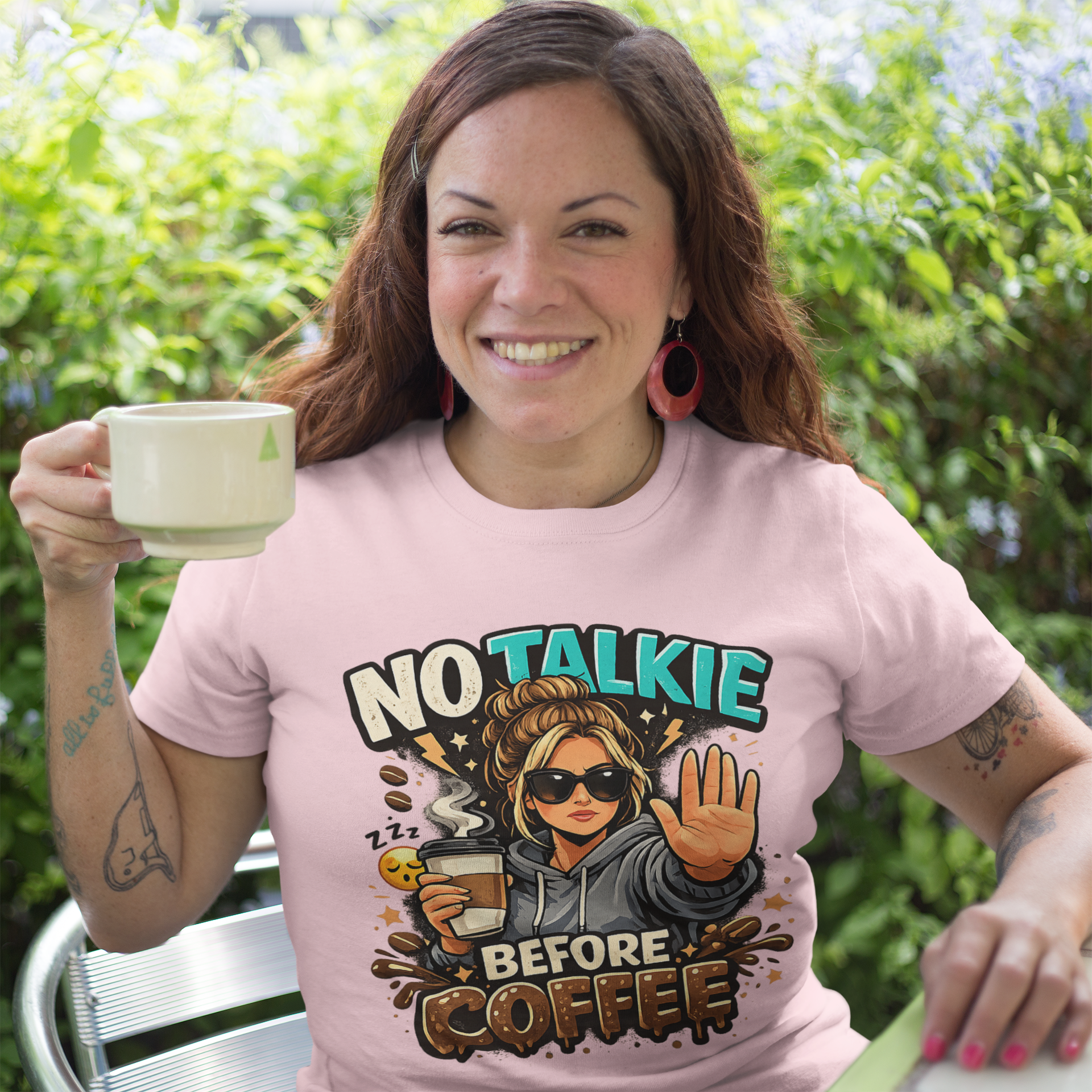 No Talkie Before Coffee T-Shirt | Funny Coffee Shirt for Women