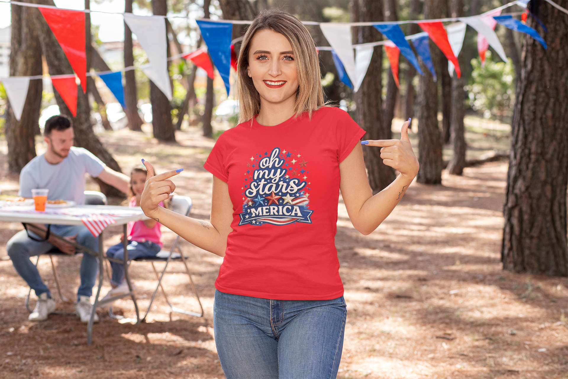 Oh My Stars 'Merica T-Shirt | Patriotic 4th of July Stars and Stripes Tee