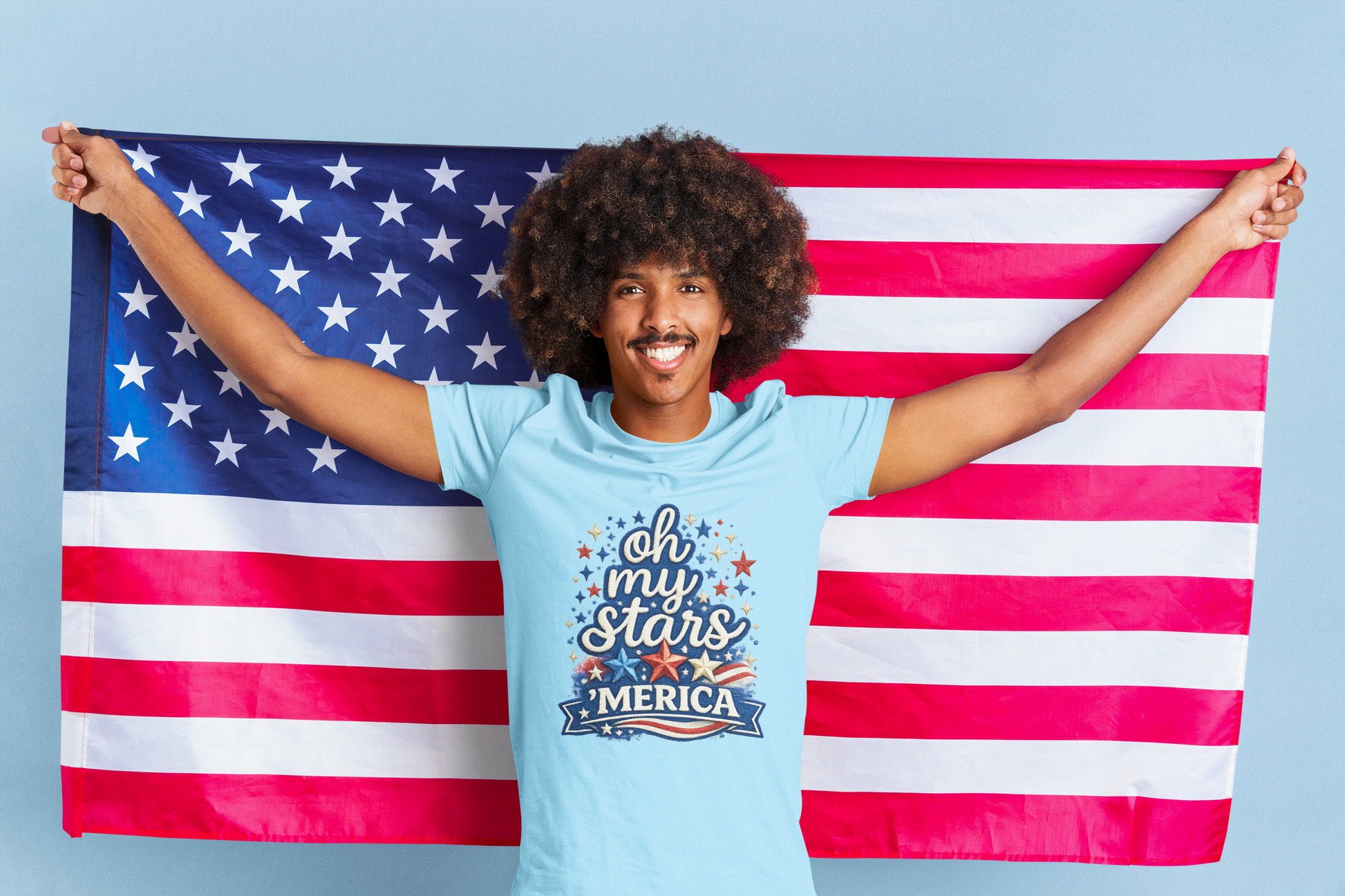 Oh My Stars 'Merica T-Shirt | Patriotic 4th of July Stars and Stripes Tee