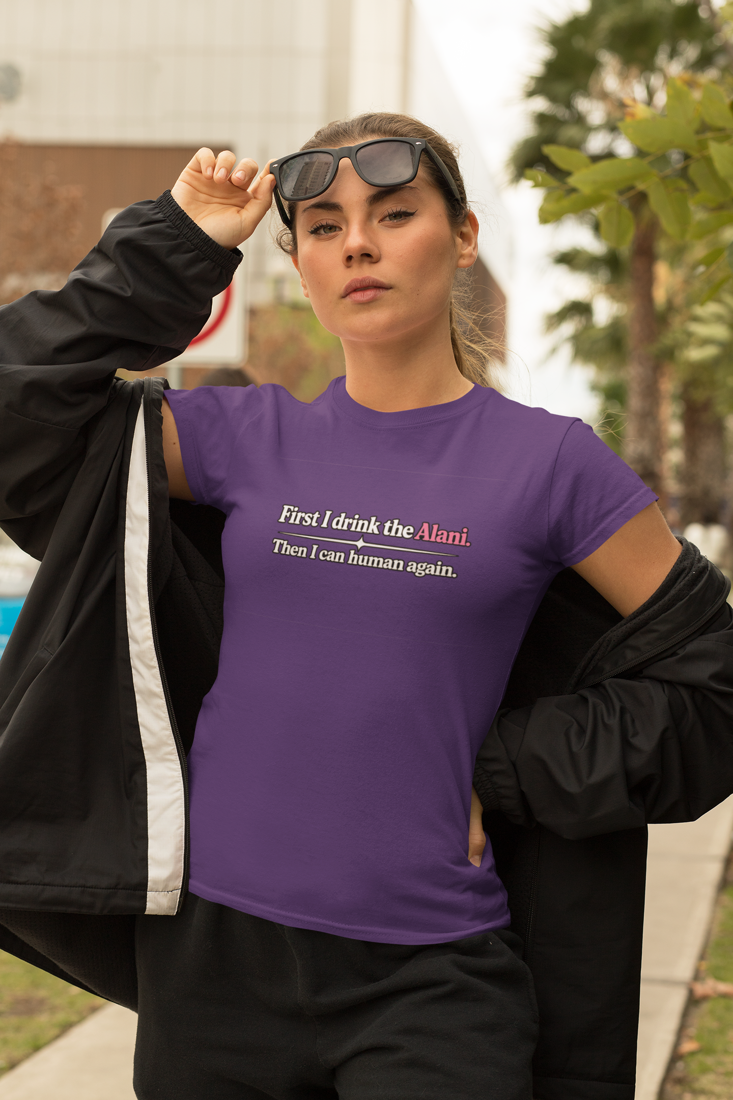 First I Drink the Alani Women's Graphic Shirt | Humor Tee