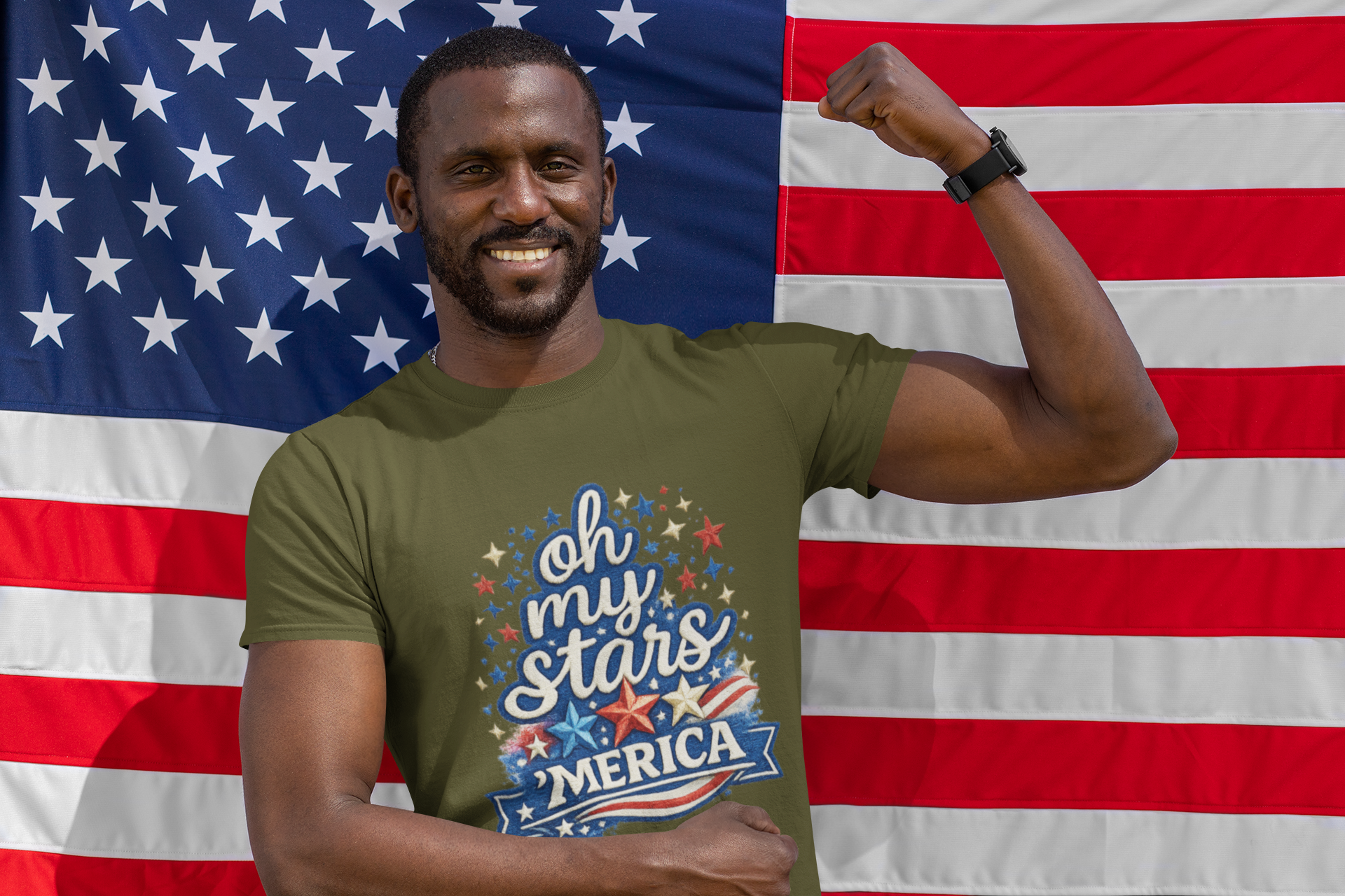 Oh My Stars 'Merica T-Shirt | Patriotic 4th of July Stars and Stripes Tee