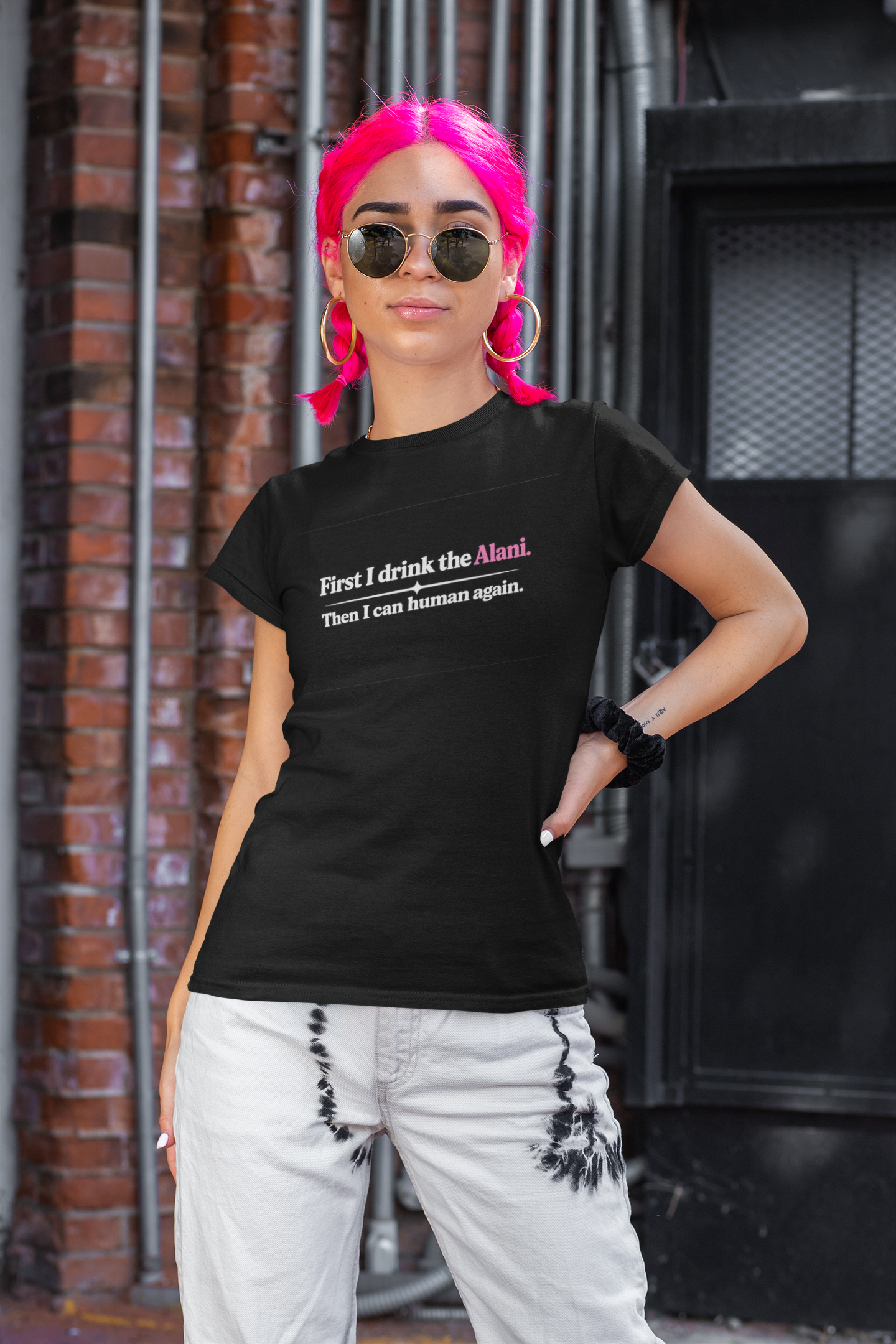 First I Drink the Alani Women's Graphic Shirt | Humor Tee